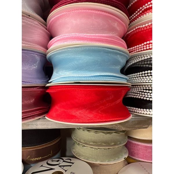 Ruy Băng Voan Bản 4cm - Ruy Băng Voan Viền Sóng Biển Trang Trí Bánh Kem - Bó Hoa