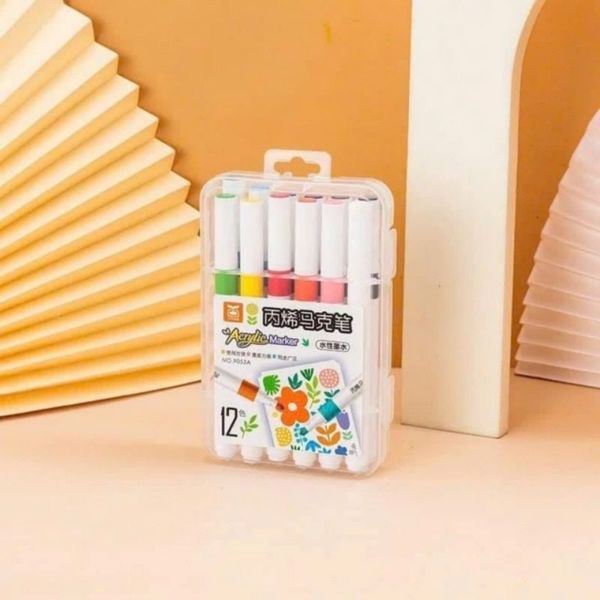 Bút màu Acrylic Marker - Màu Acrylic thế hệ mới chống thấm, vẽ trên mọi chất liệu, màu sắc tươi sáng