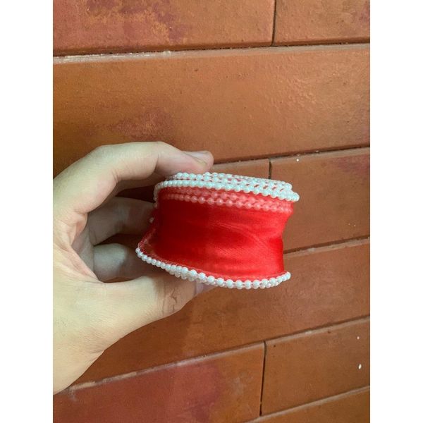Ruy băng voan viền ngọc - loại không lõi bản 4cm