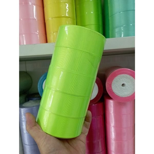 (Sỉ 5 cuộn)  Ruy Băng Lụa  Bản 4cm - 22met