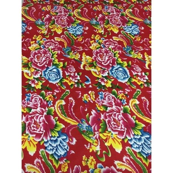 Vải chăn con công decor trang trí phong cách vintage, decor Tết, trải bàn (Khổ 1,6m x 83cm)