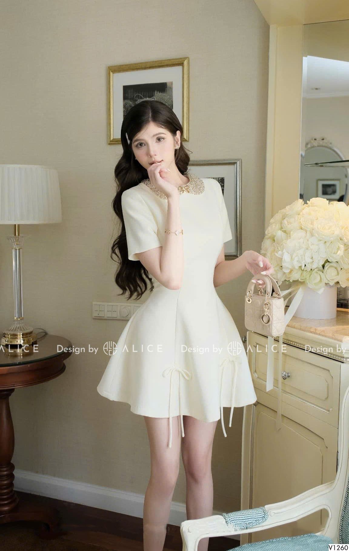  Váy Chất Liệu Chéo Rubi V1260 