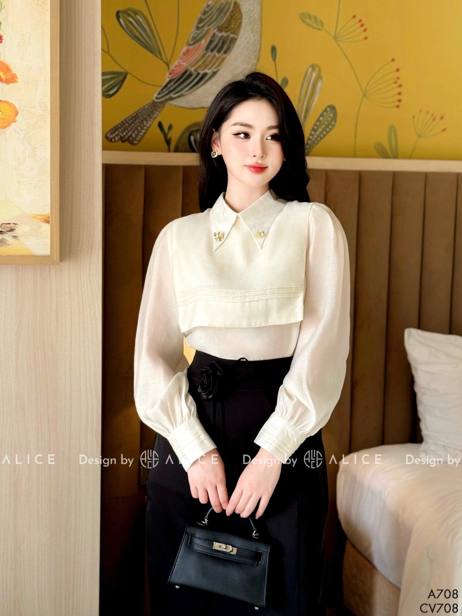  Set Áo Chân Váy Tơ Óng S708 