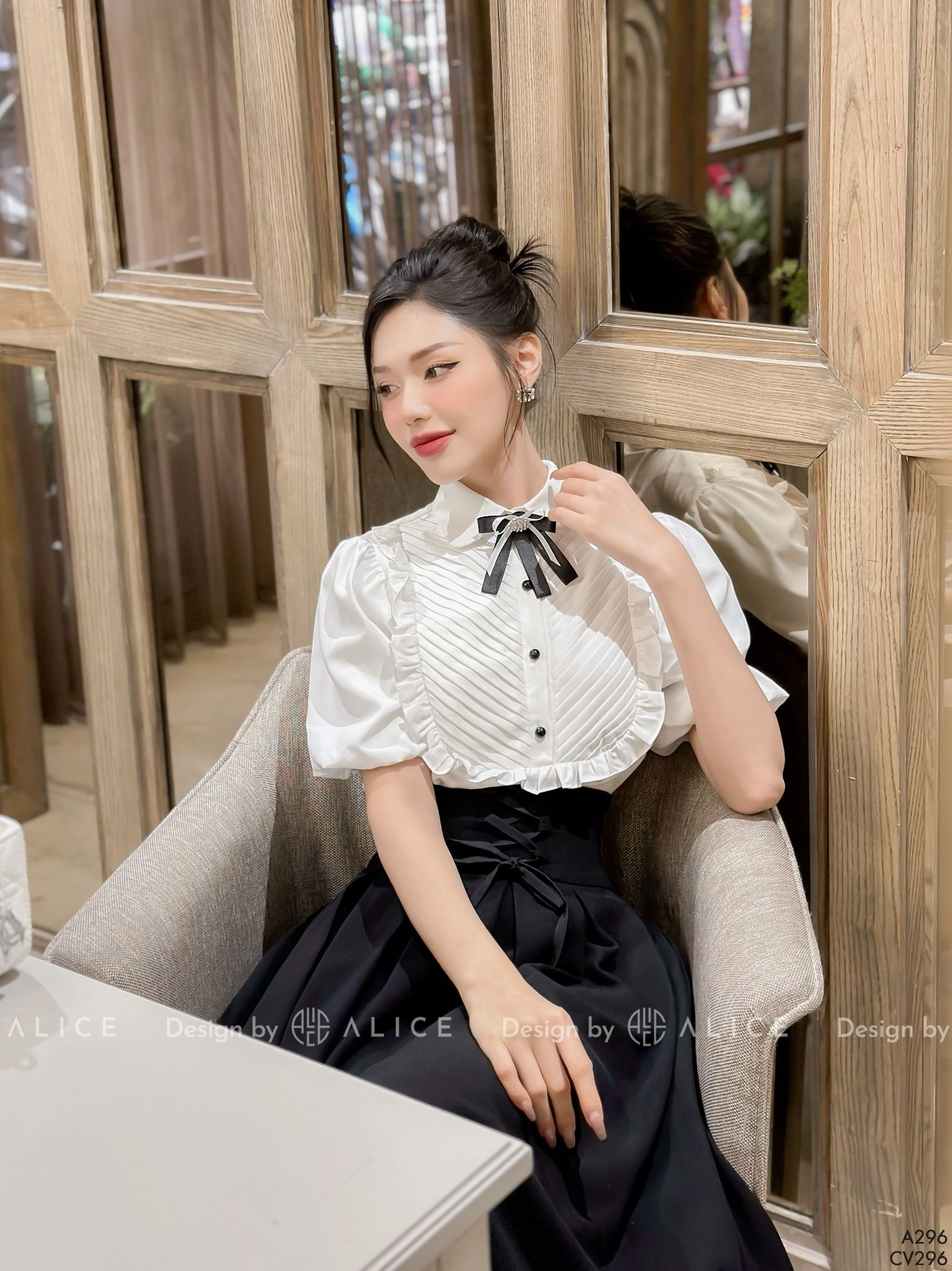  Set Áo Sơ Mi Chân Váy Dài S296 