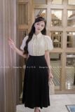  Set Áo Sơ Mi Cổ Đức Kèm Chân Váy Dáng Dài S675 