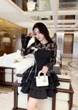  Váy Chất Ren Phối Chất Chéo Y Ép Mùng V1333 