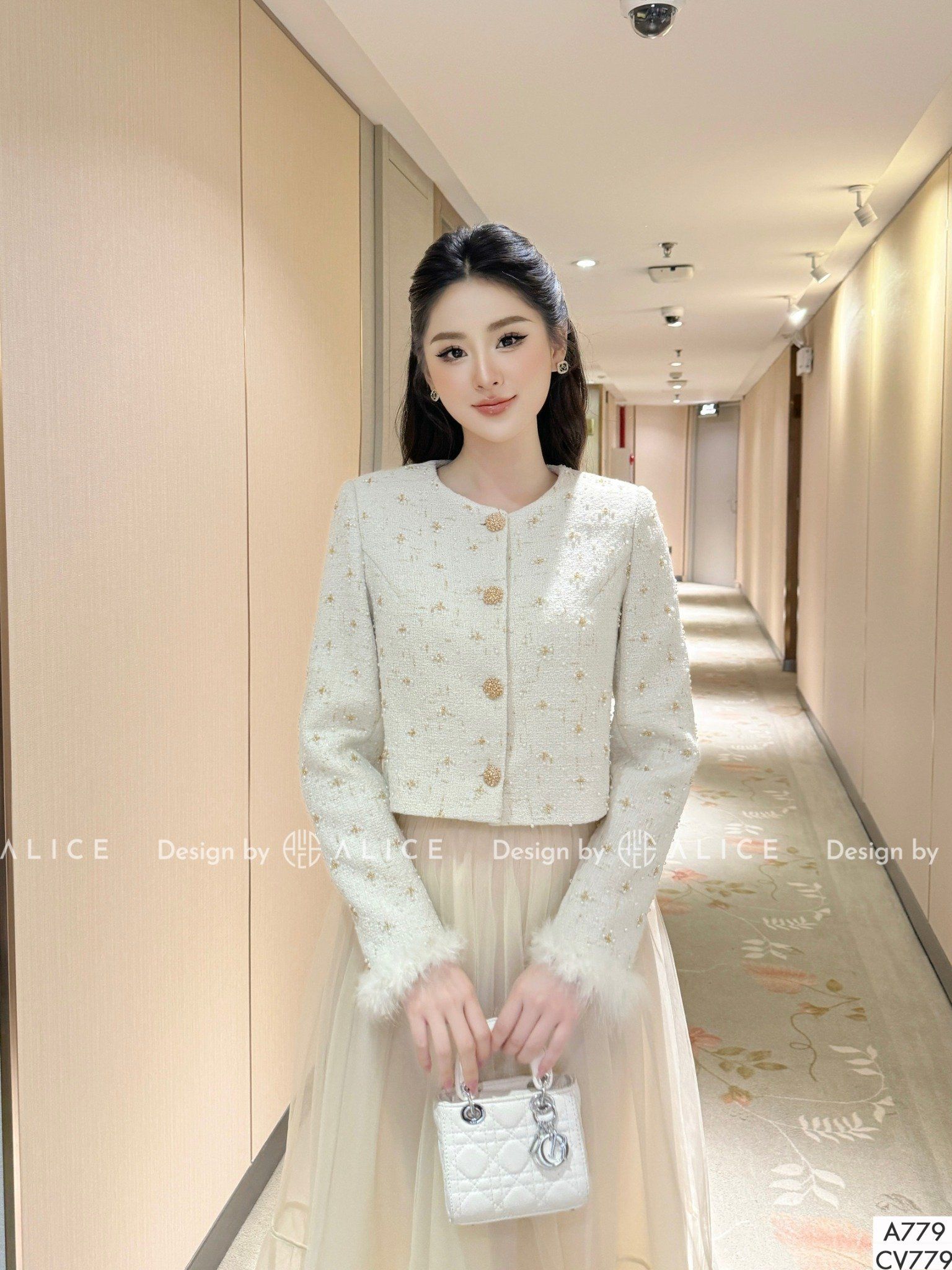  Set Áo Dạ Tweet Đính Ngọc S779 