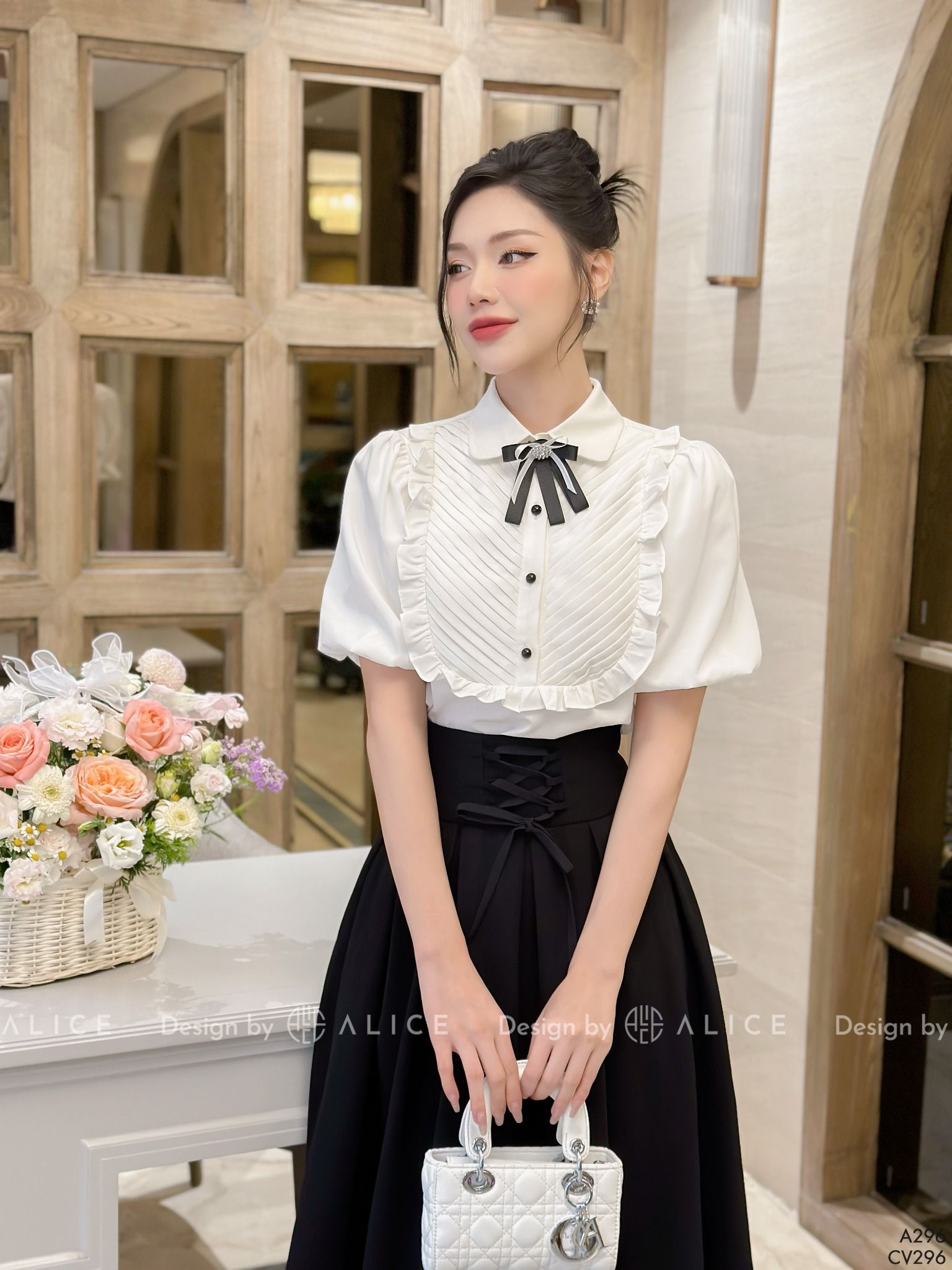  Set Áo Sơ Mi Chân Váy Dài S296 