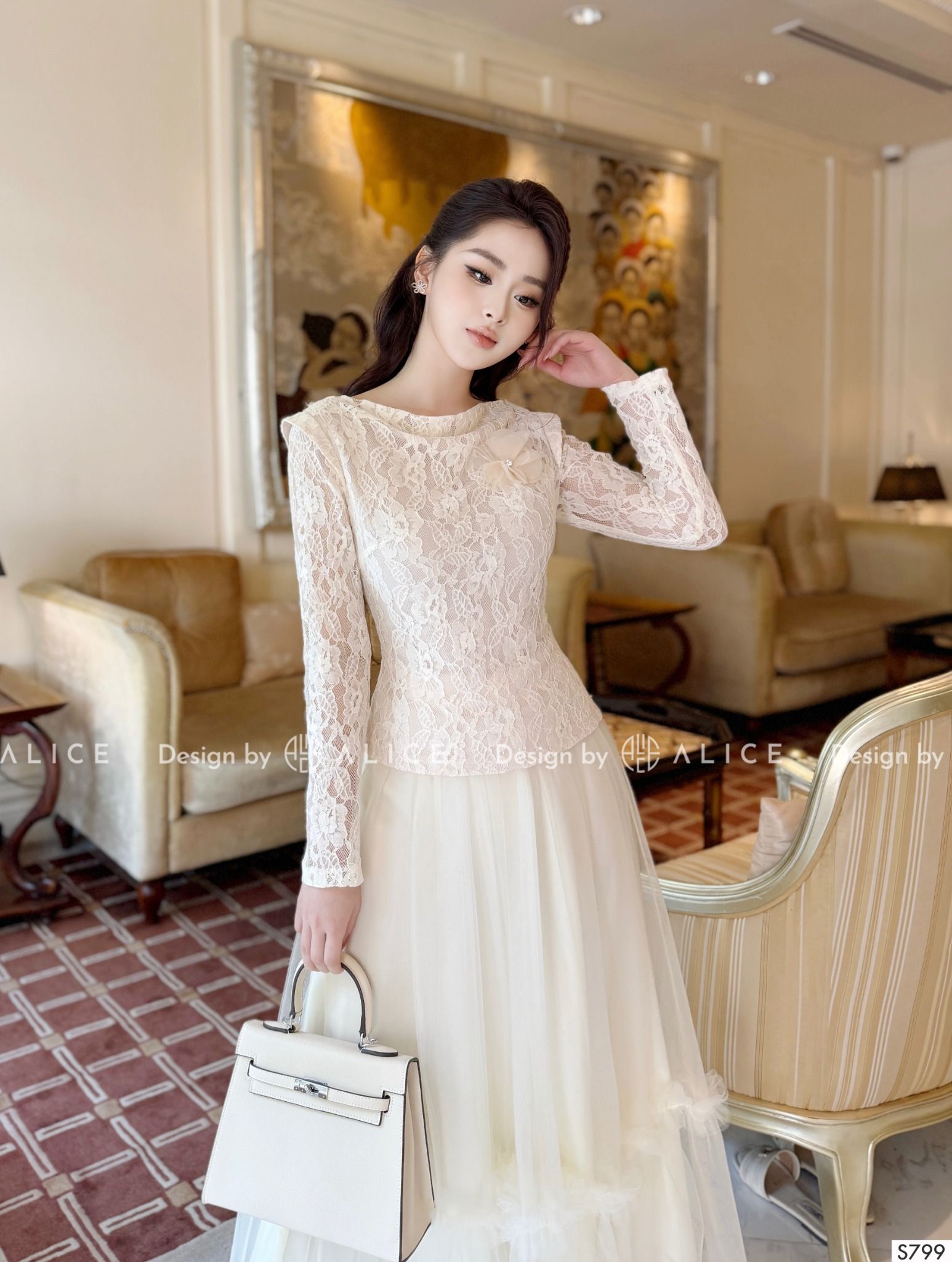  Set Váy Áo Chất Ren S799 