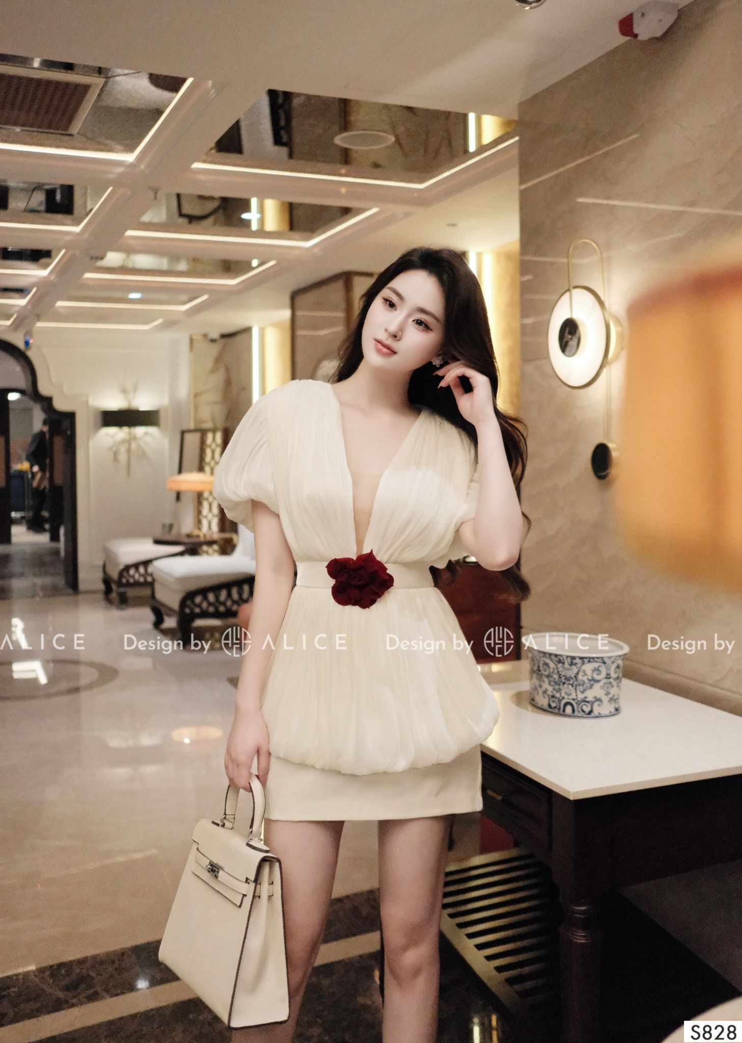  Set Váy Áo Chất Tơ Organza S828 