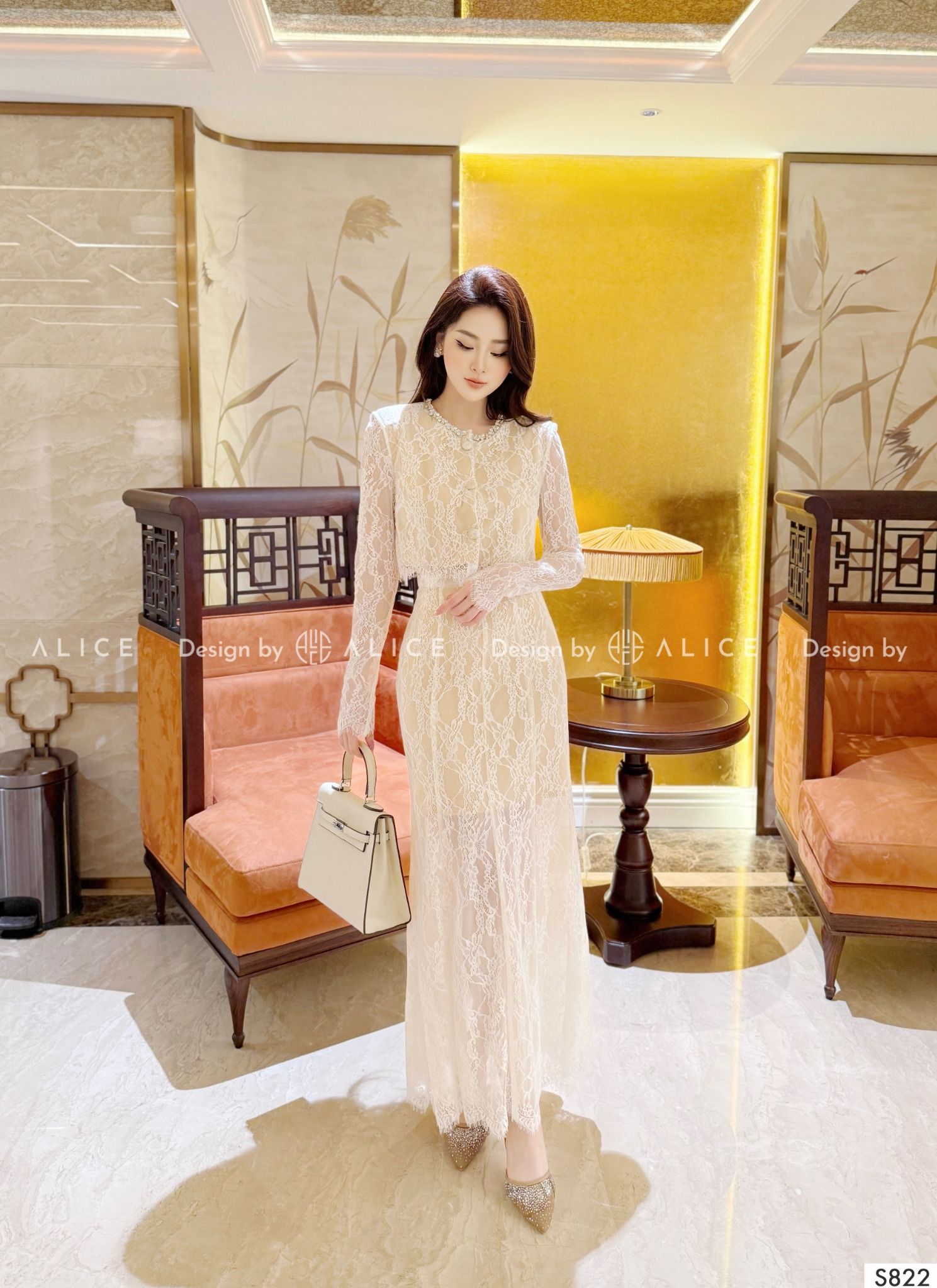  Set Váy Áo Nữ Chất Ren Mềm S822 