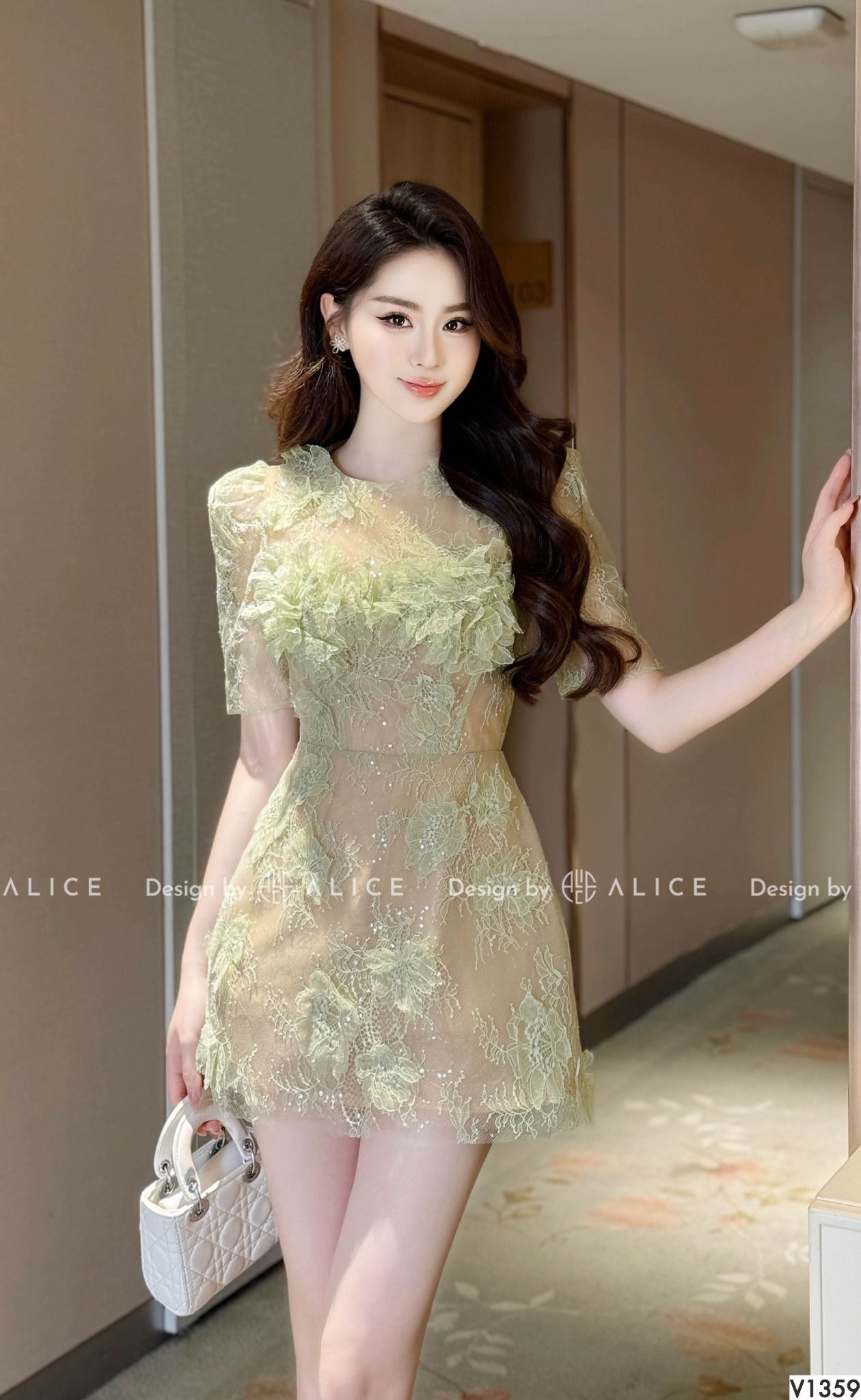  Váy Ren Nhũ Cao Cấp Lót Lụa V1359 