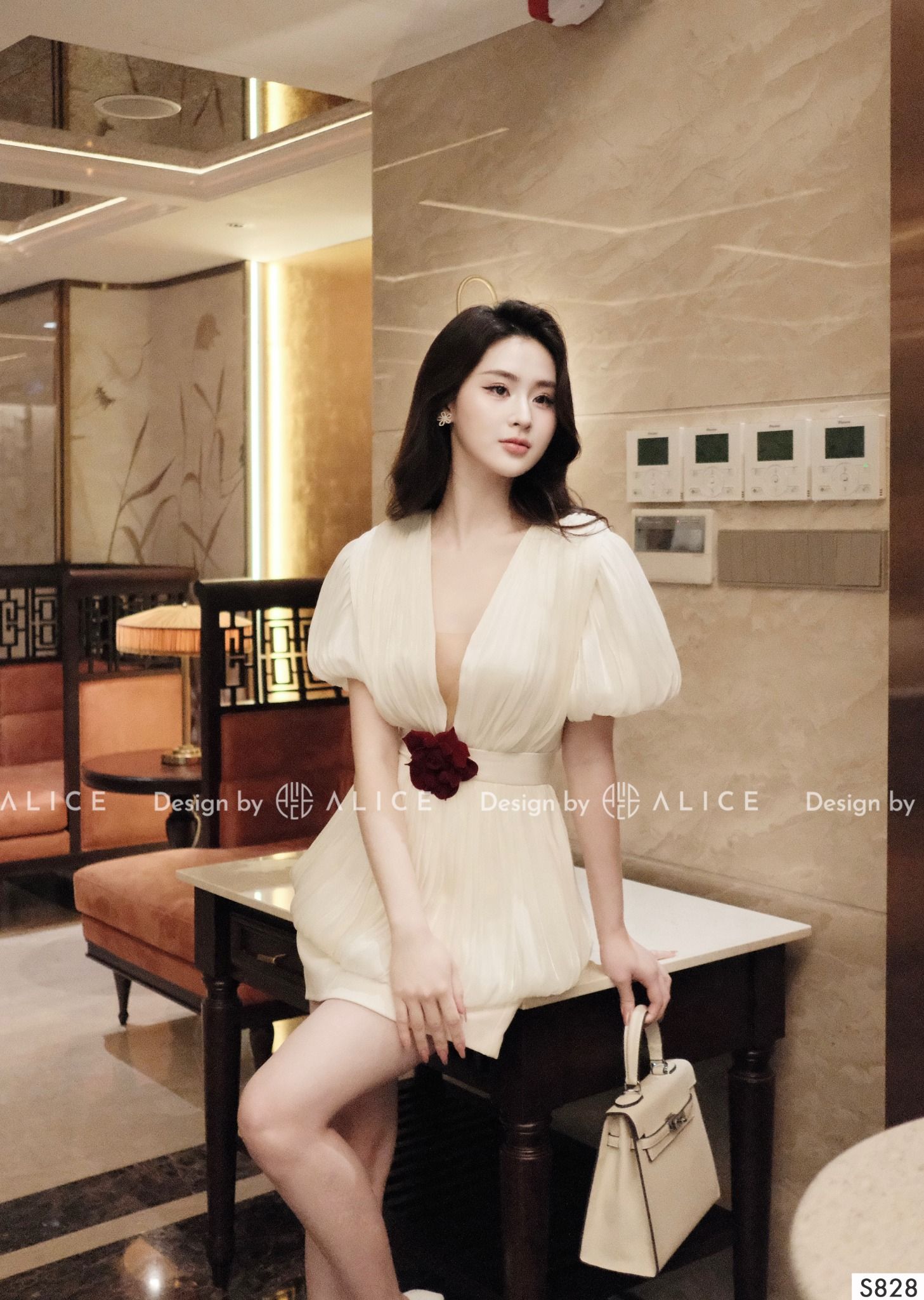  Set Váy Áo Chất Tơ Organza S828 