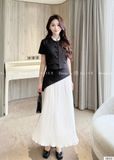  Set Áo Vải Chéo + Chân Váy Nhuyễn Dập Ly S850 