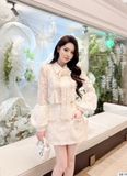  Set Áo Chân Váy Chất Ren Hoa Nổi S819 