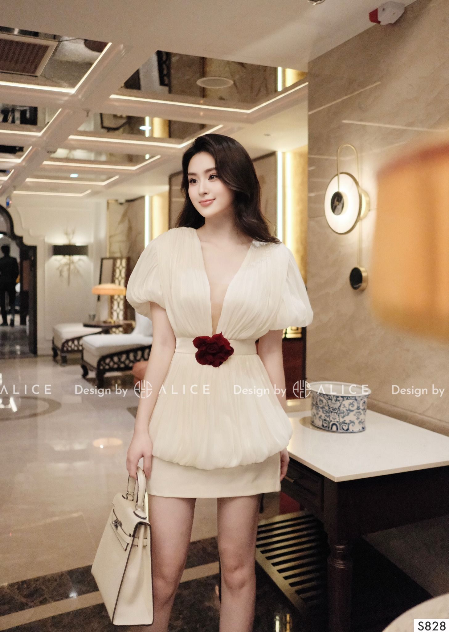  Set Váy Áo Chất Tơ Organza S828 