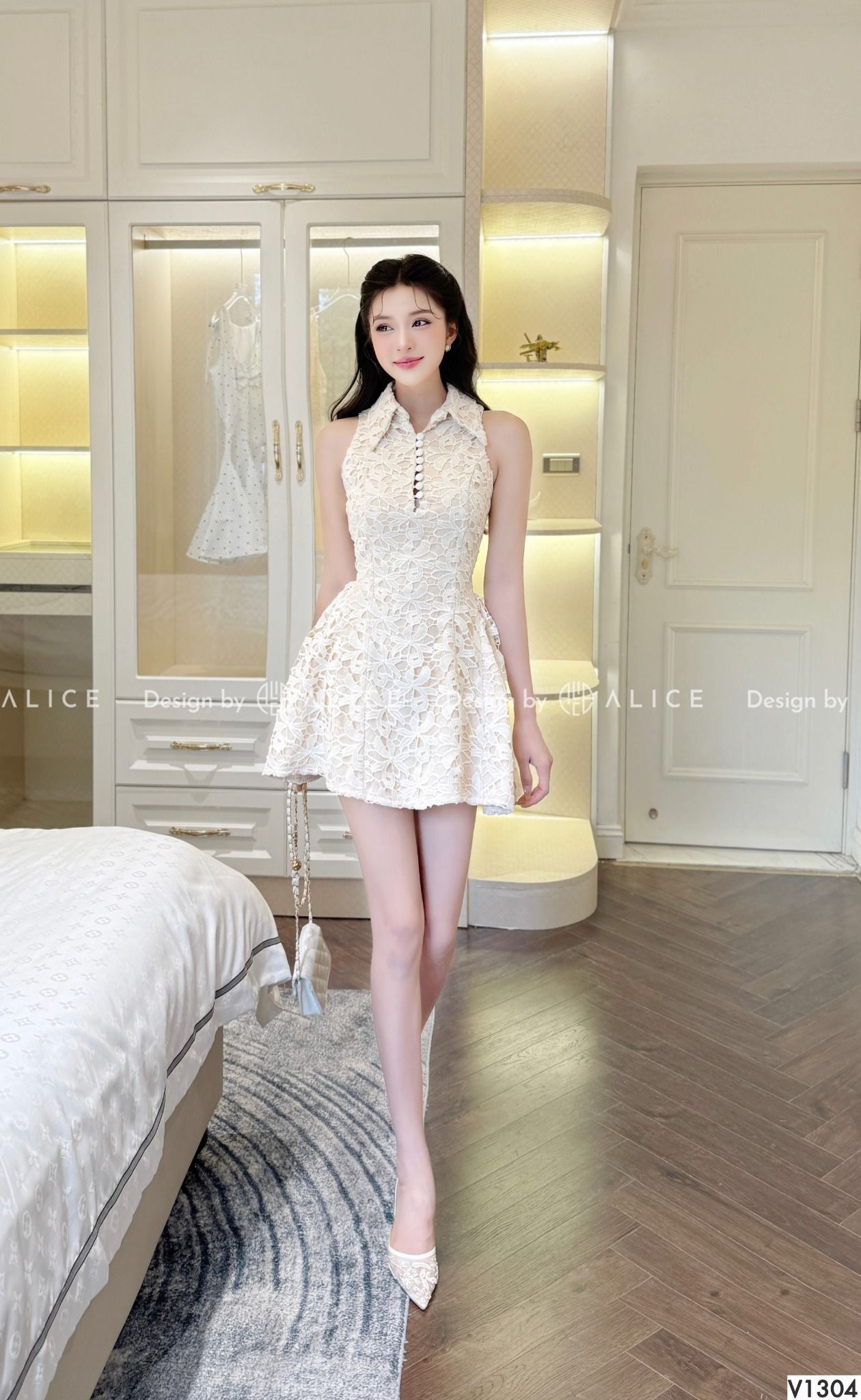  Váy Ren Hoa Cao Cấp V1304 