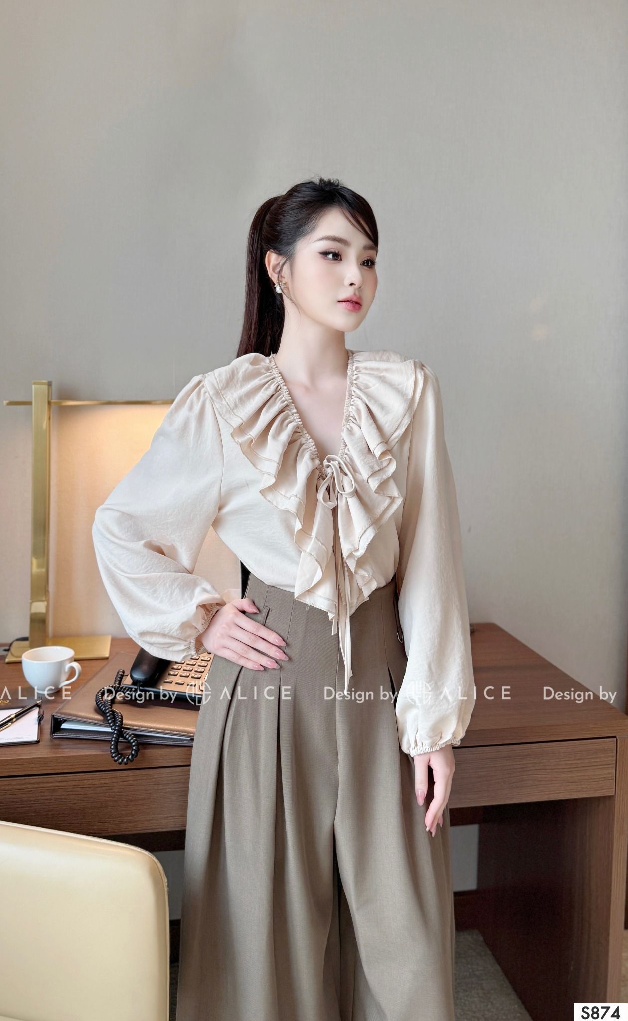  Set Áo Chất Thô Quần Chất Xước Nhật S874 