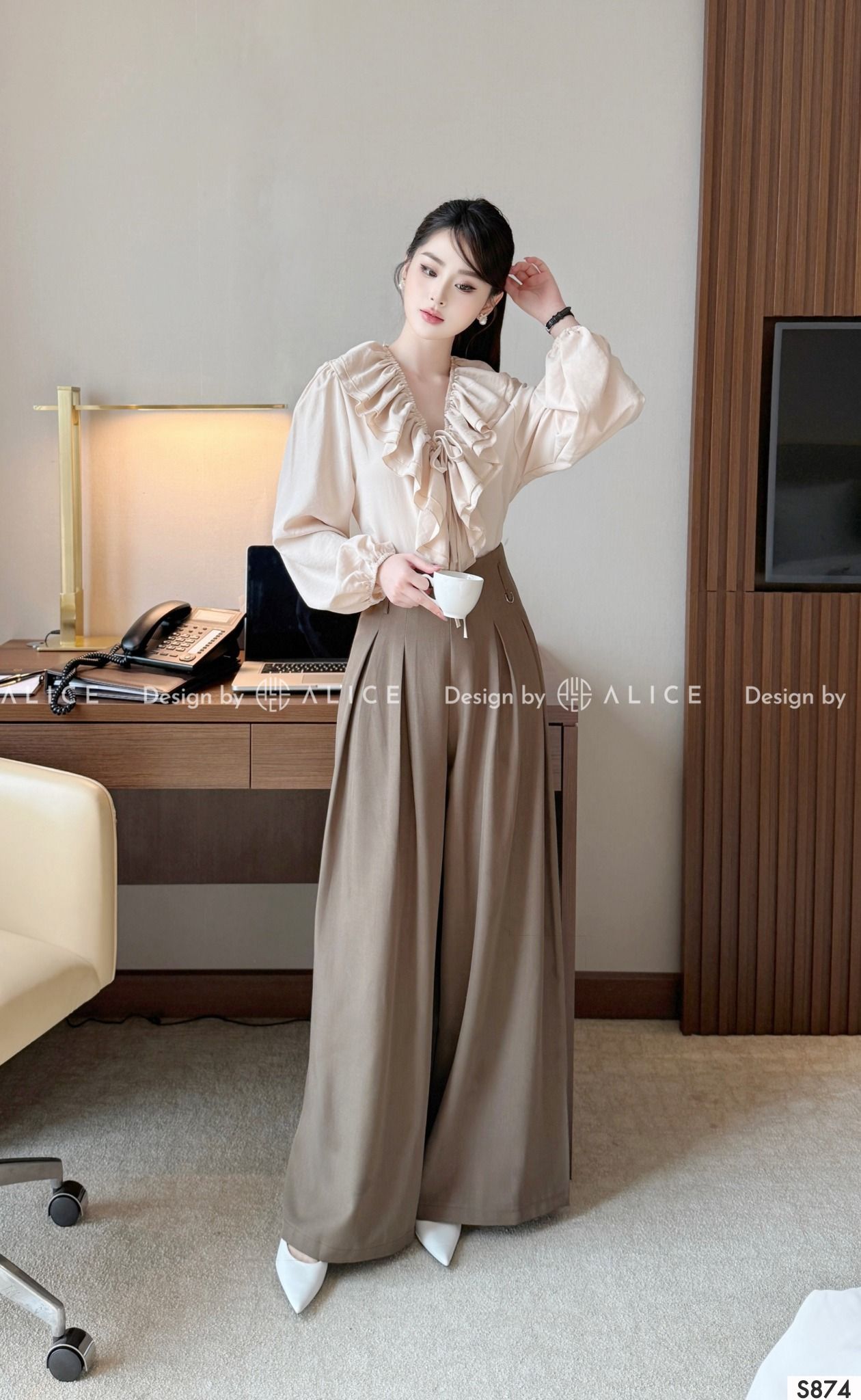  Set Áo Chất Thô Quần Chất Xước Nhật S874 