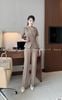 Set Vest Lửng Nâu Cà Phê S868