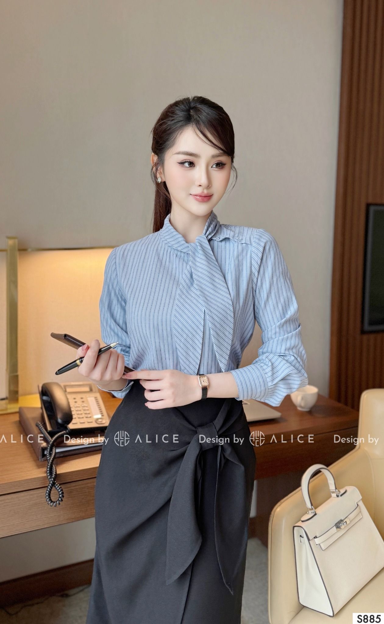  Set Áo Váy Chất Thô Mềm, Chân Váy Chéo Ý Ép Mùng Dày Dặn S885 