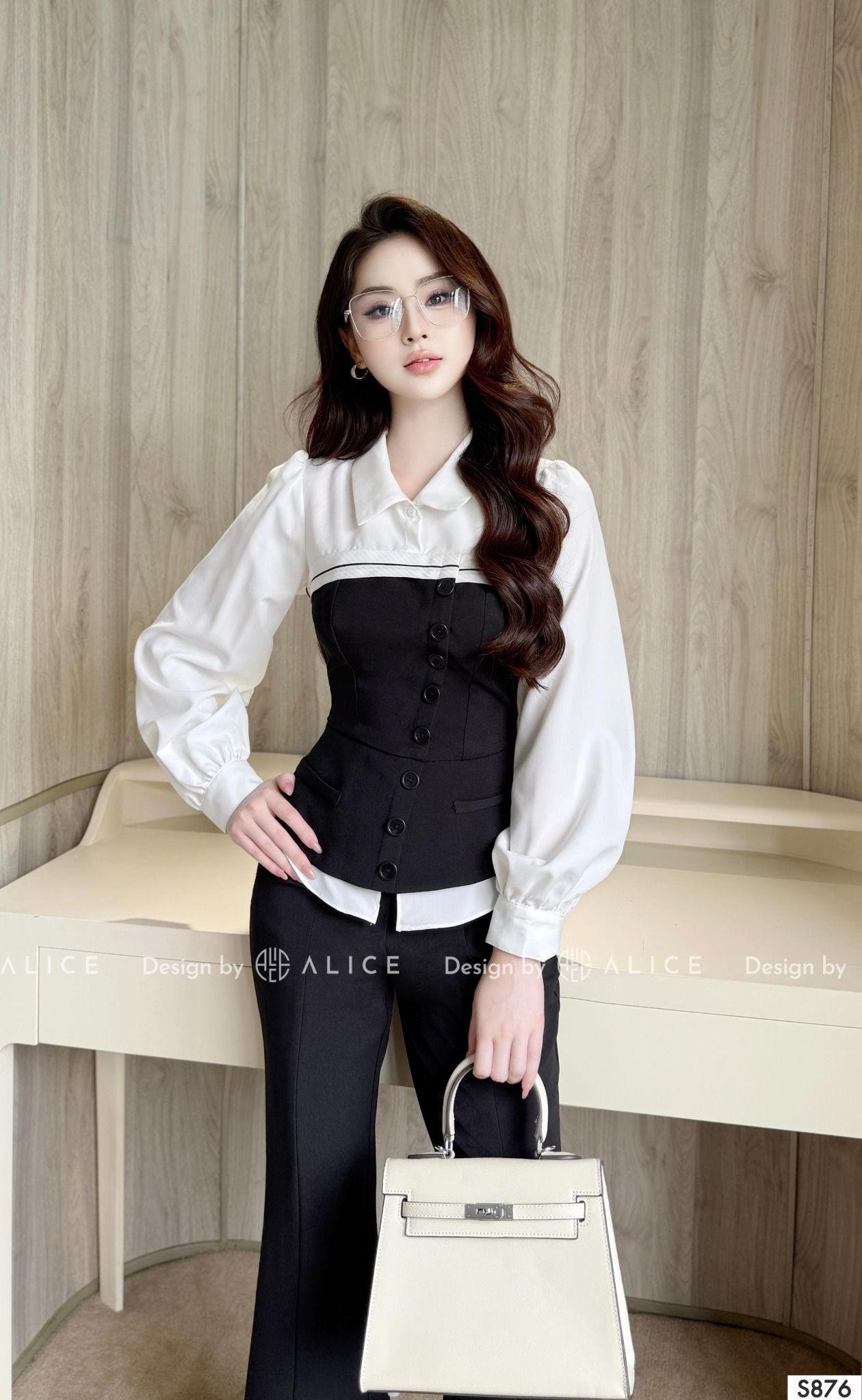  Set Áo Quần Chất Chéo Rubi Cao Cấp Phối Thô Hàn S876 