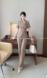  Set Vest Lửng Nâu Cà Phê S868 