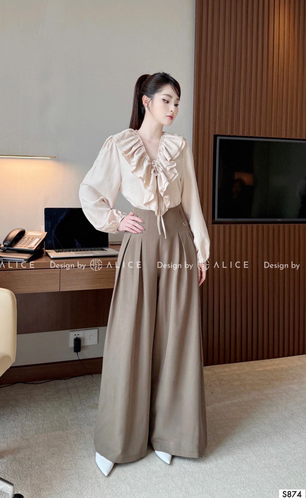  Set Áo Chất Thô Quần Chất Xước Nhật S874 
