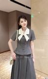  Set Váy Áo Chất Chéo Rubi Ép Mùng S870 