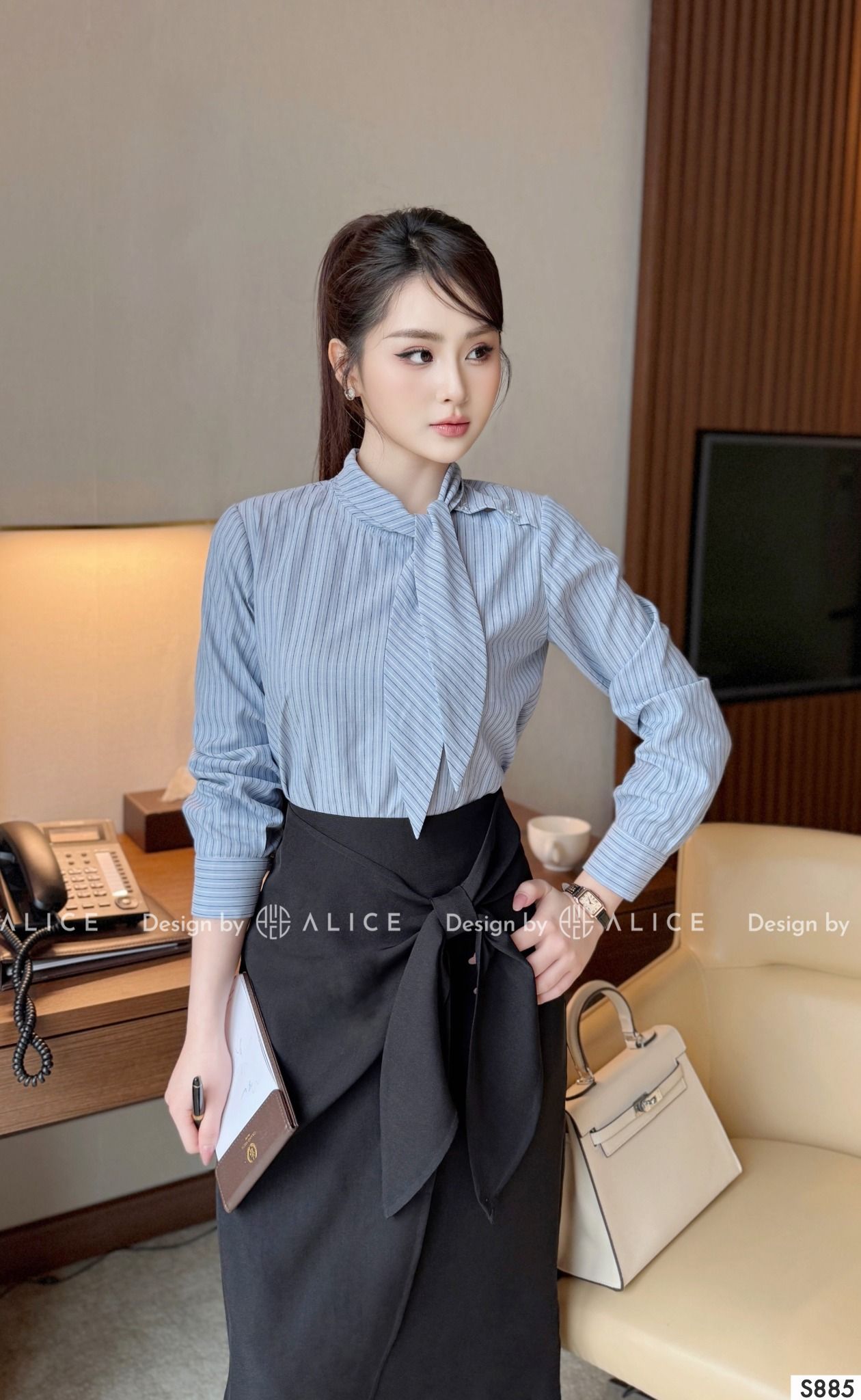  Set Áo Váy Chất Thô Mềm, Chân Váy Chéo Ý Ép Mùng Dày Dặn S885 