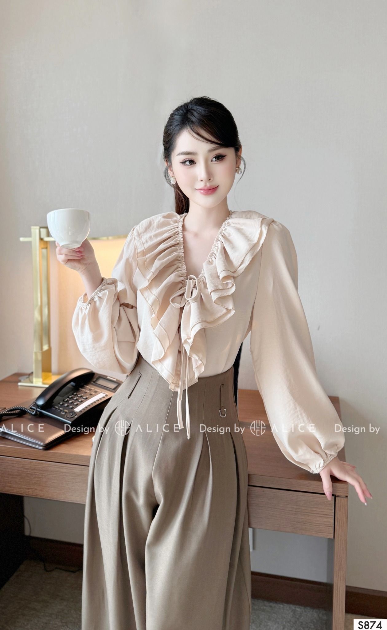  Set Áo Chất Thô Quần Chất Xước Nhật S874 