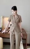  Set Vest Lửng Nâu Cà Phê S868 