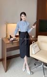  Set Áo Váy Chất Thô Mềm, Chân Váy Chéo Ý Ép Mùng Dày Dặn S885 