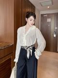  Set Áo Chất Tơ Quần Bò Kèm Khăn Lụa S875 