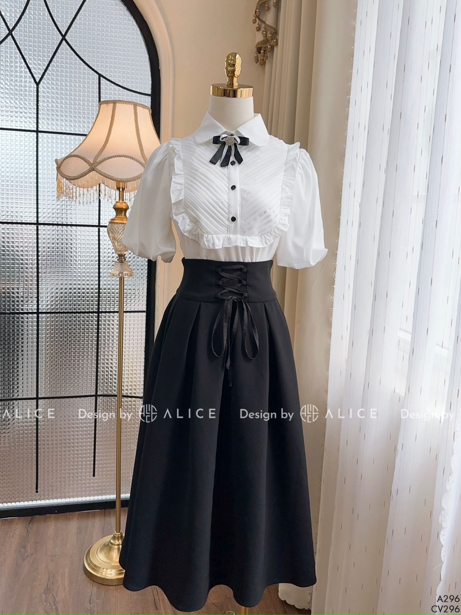  Set Áo Sơ Mi Chân Váy Dài S296 