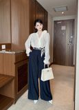  Set Áo Chất Tơ Quần Bò Kèm Khăn Lụa S875 