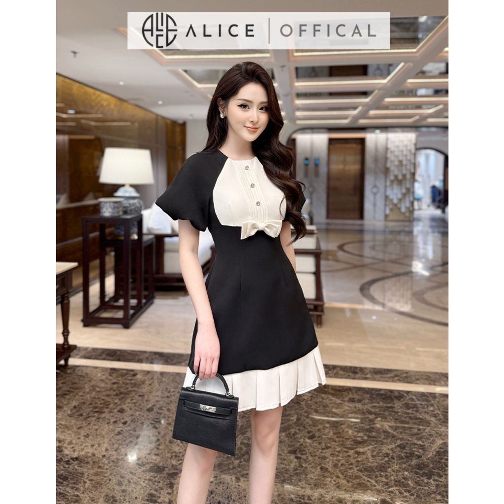  Váy Tiểu Thư Chéo Rubi Lót Lụa V1301 