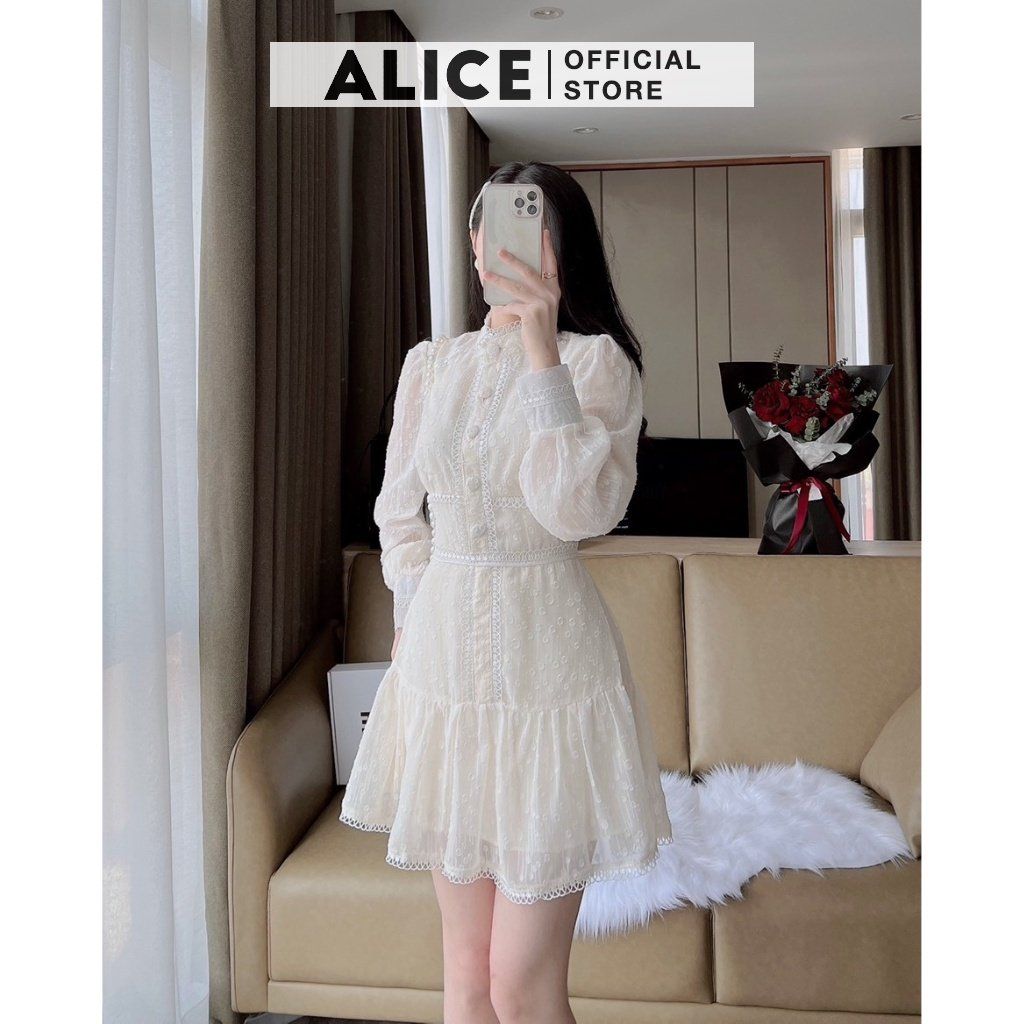  Váy Voan Tiểu Thư Cổ Tàu V784 