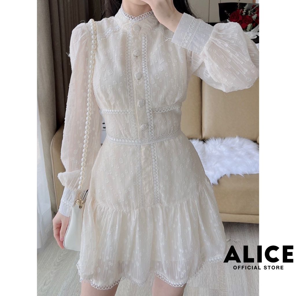  Váy Voan Tiểu Thư Cổ Tàu V784 