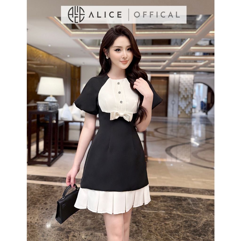  Váy Tiểu Thư Chéo Rubi Lót Lụa V1301 
