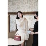  Set Áo Tơ Cổ V Đáp Chéo S682 