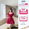 Váy Chất Chéo Rubi Màu Đỏ V1288