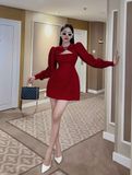  Váy Chất Nhung Lót Lụa V965 