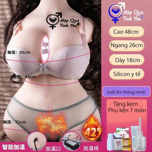  Búp bê tình dục bán thân silicon sưởi ấm thông minh 6kg 