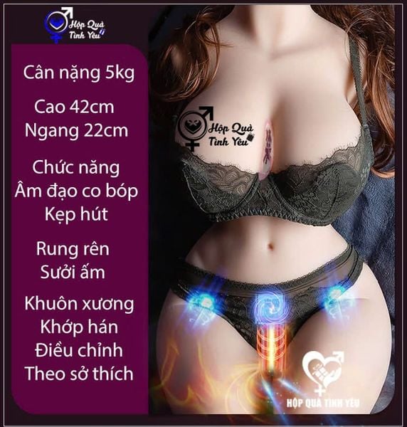  Búp bê tình dục silicon âm đạo co bóp kẹp hút nhiệt 5,5kg 