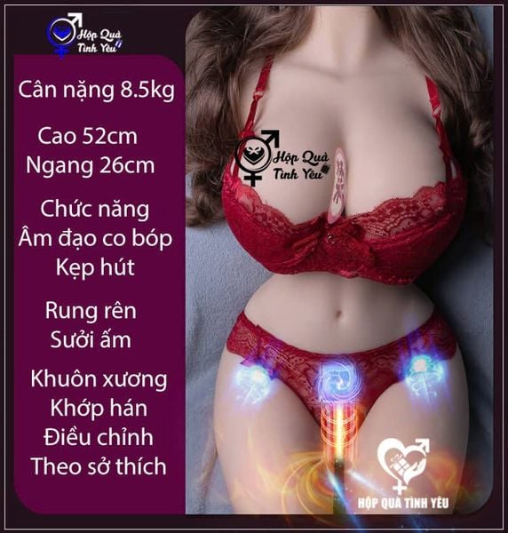  Búp bê tình dục silicon âm đạo co bóp kẹp hút nhiệt 8,5kg 