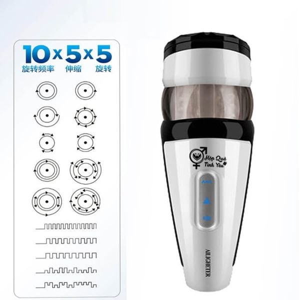  Máy bú mút dương vật tự động rung xoay thụt 10 chế độ 