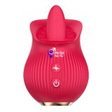  Máy rung lưỡi liếm điểm G đầu hoa hồng  màu đỏ cao cấp 12 chế độ 