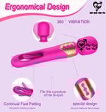  Máy sextoy 2 đầu tự động rung ngón tay tỏa nhiệt 10 chế độ 