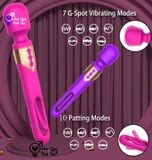  Máy sextoy 2 đầu tự động rung ngón tay tỏa nhiệt 10 chế độ 